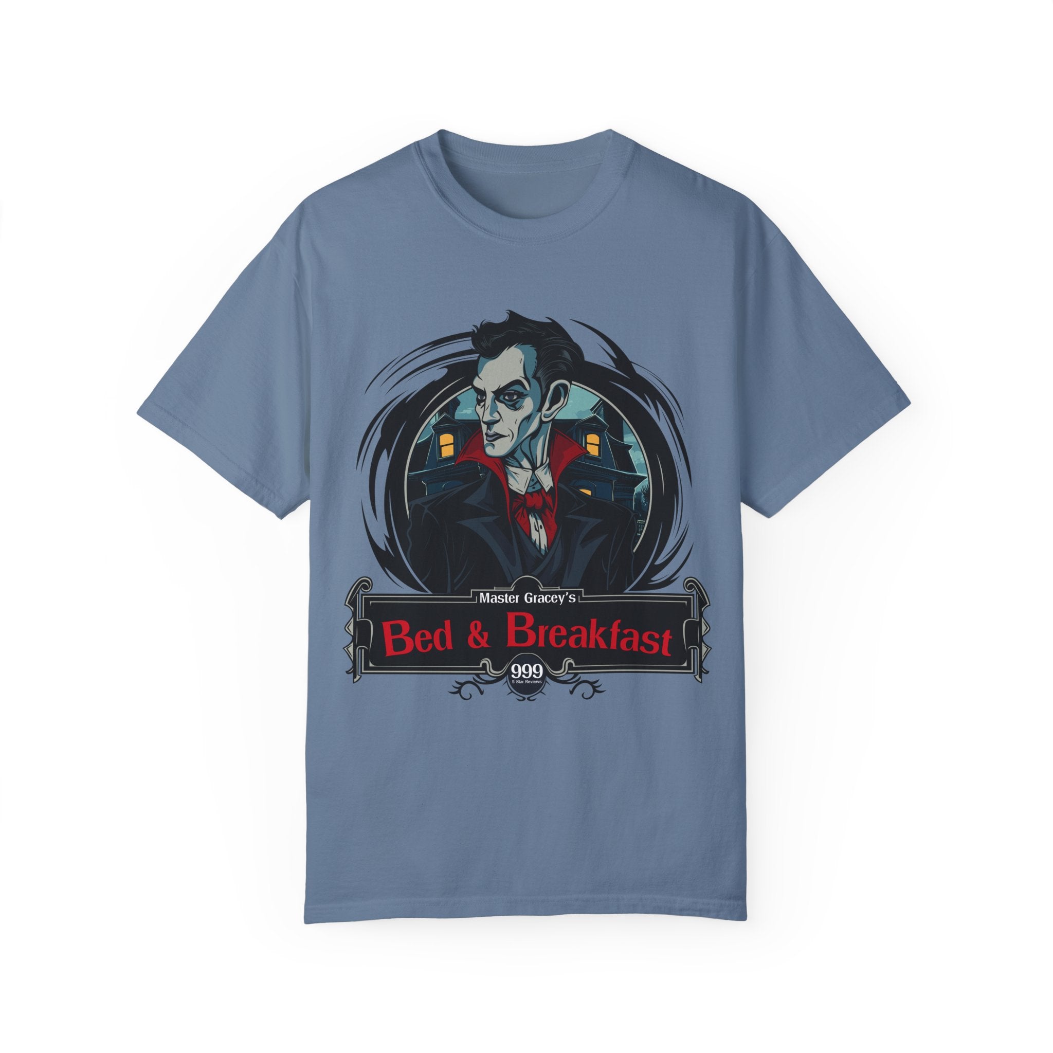 Master Gracey's Haunted B&B Tee: Over 999 5-Star Hauntings!