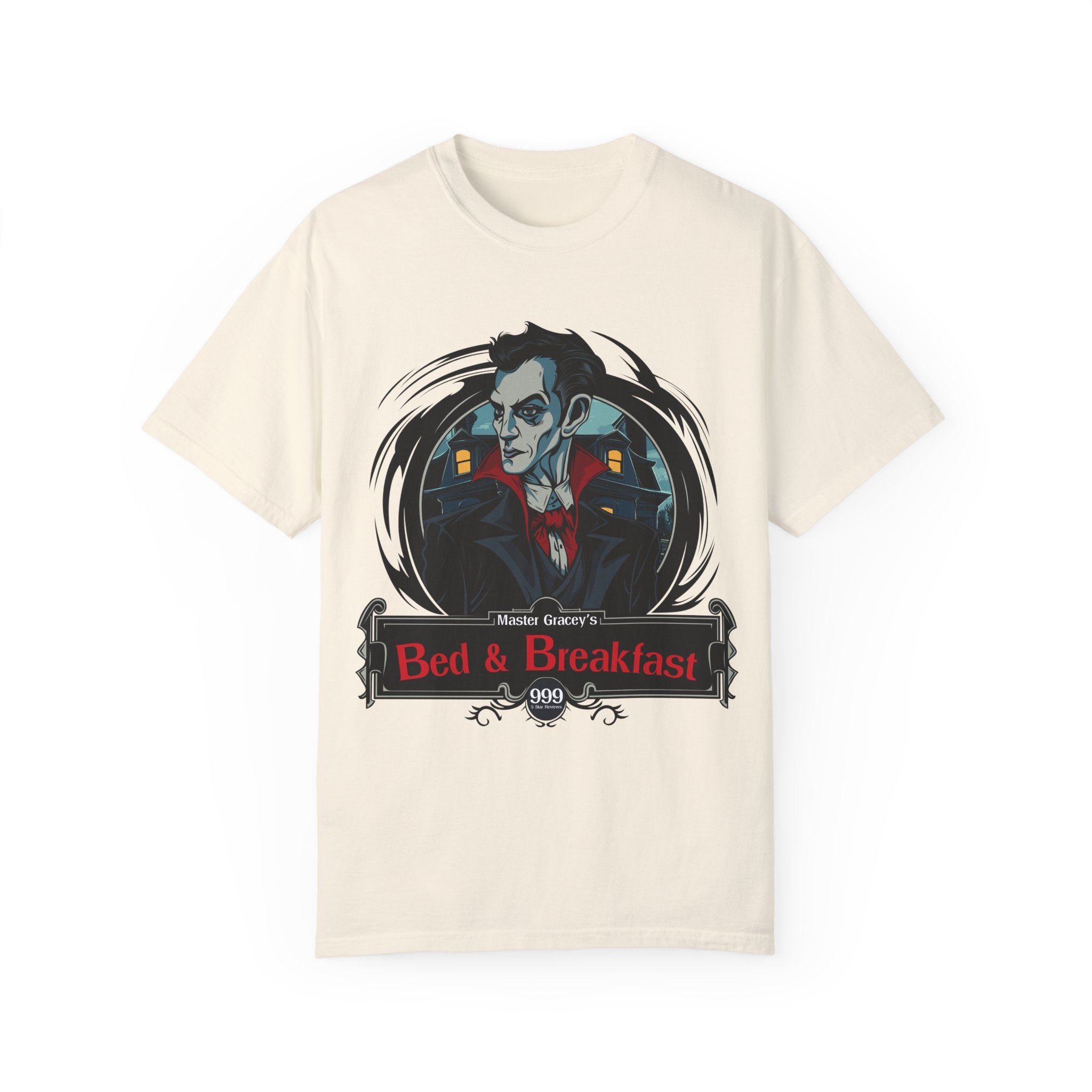 Master Gracey's Haunted B&B Tee: Over 999 5-Star Hauntings!