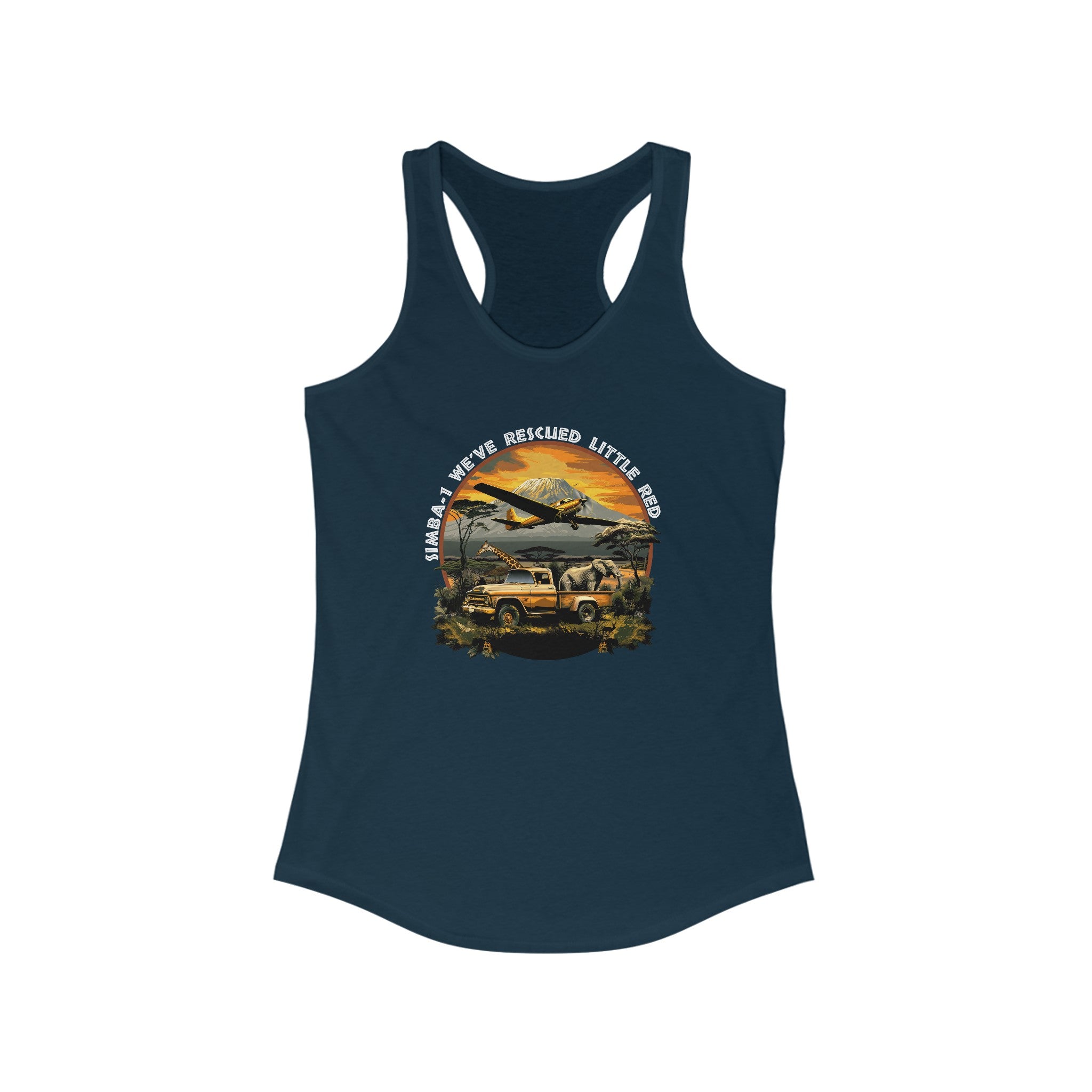 Elephant's Escapade: Simba-1 Over Africa Tank Top