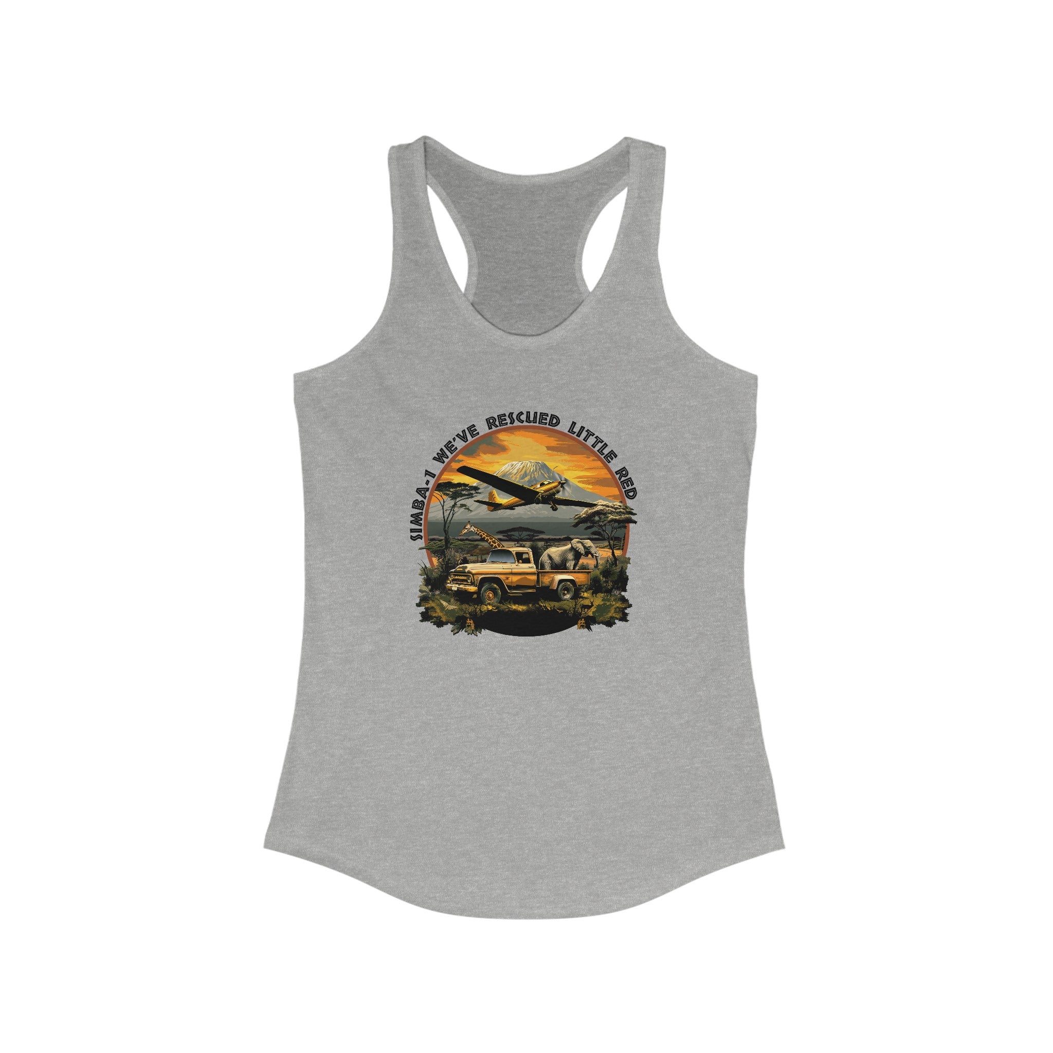 Elephant's Escapade: Simba-1 Over Africa Tank Top