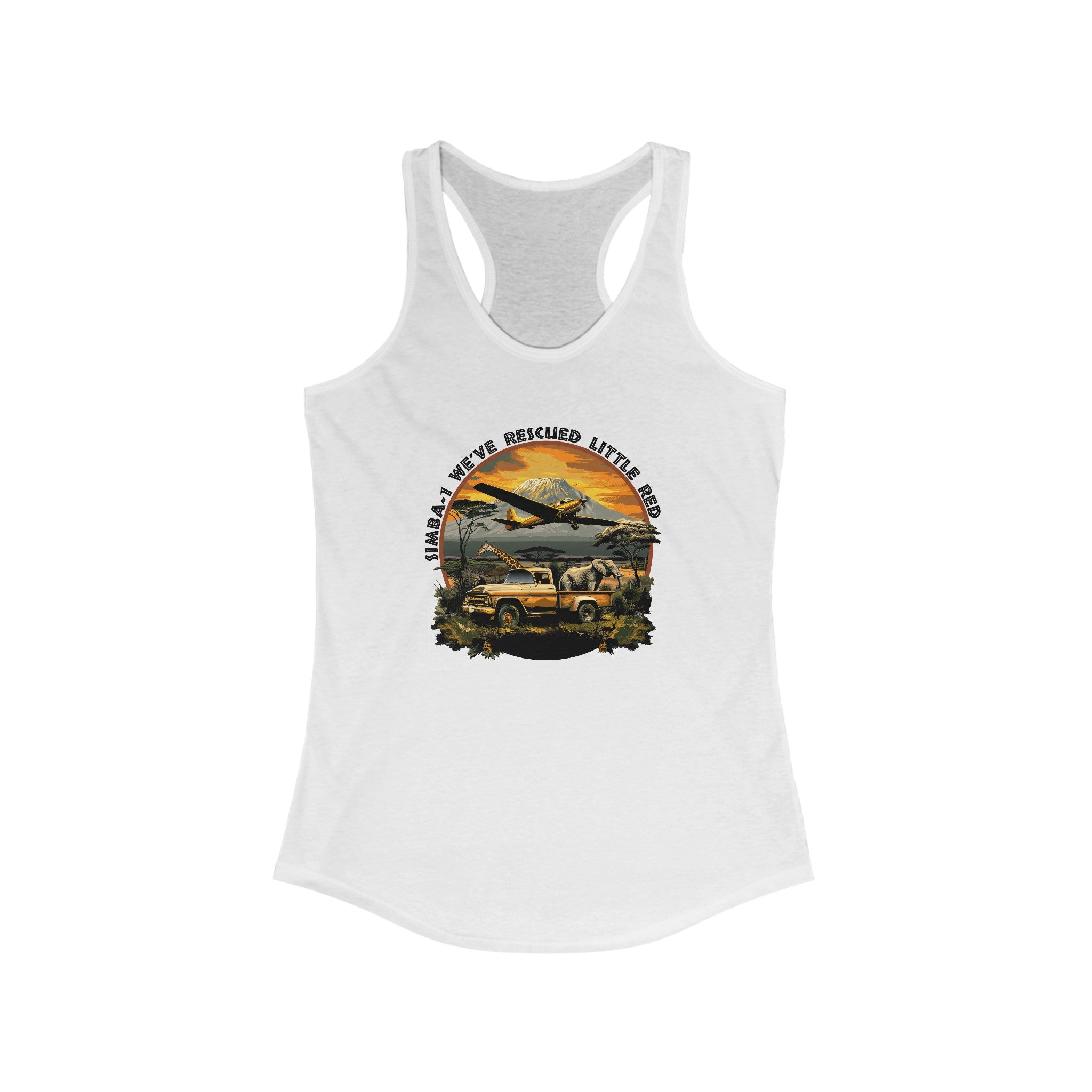 Elephant's Escapade: Simba-1 Over Africa Tank Top