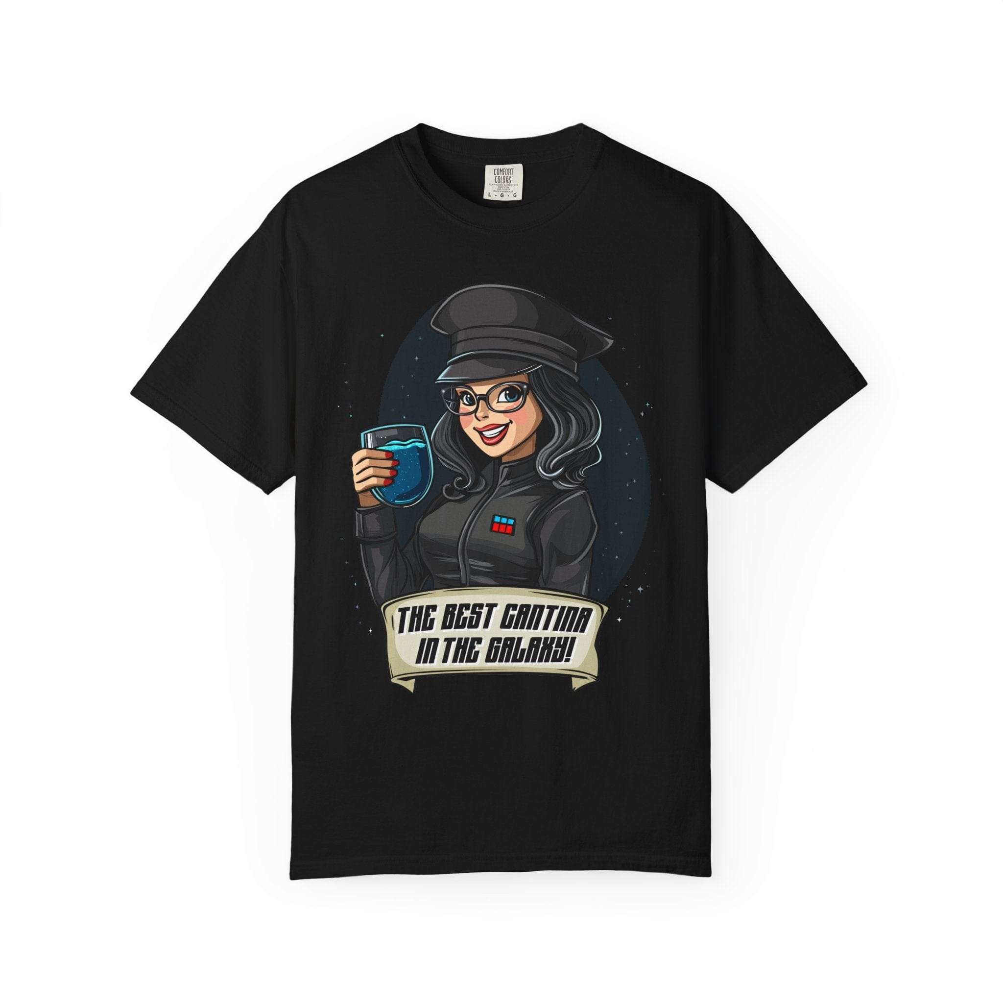 Black WDW bar-inspired Cantina’s Finest Officer t-shirt with Galaxy’s Edge vibes