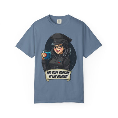 Blue WDW bar-inspired Cantina’s Finest Officer t-shirt with Galaxy’s Edge design